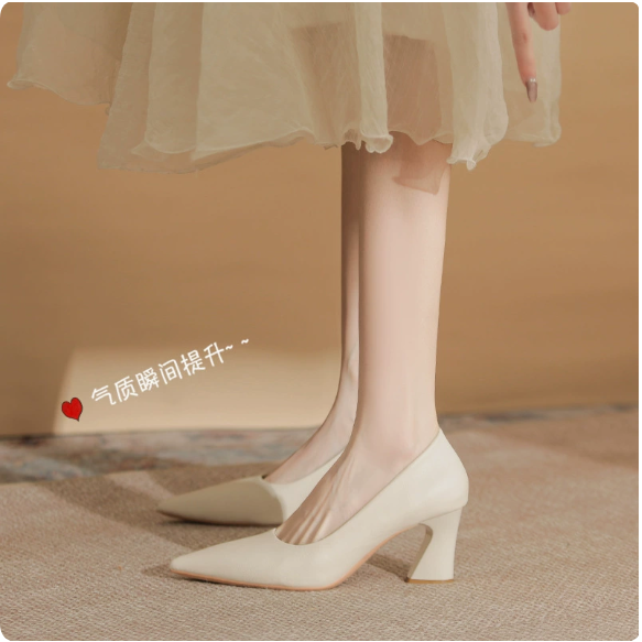 Genuine Leather Women's Footwear: Summer Toe-Post Sandals, Elegant Block-Heel Pumps, and Business-Style Slip-Ons