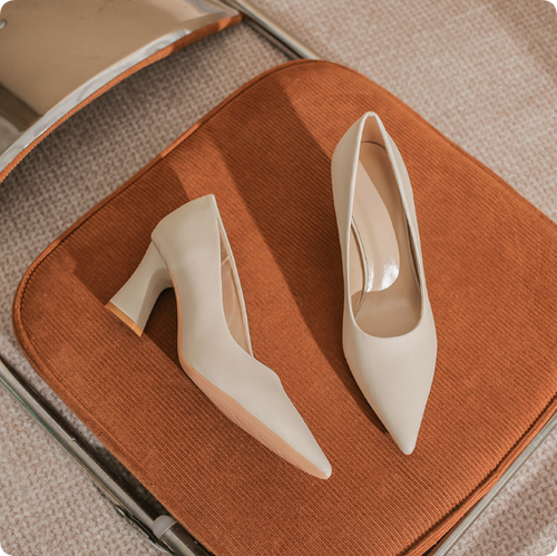 Genuine Leather Women's Footwear: Summer Toe-Post Sandals, Elegant Block-Heel Pumps, and Business-Style Slip-Ons