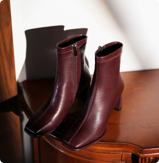 Women's Chelsea Ankle Boots — Non-Slip, Abrasion-Resistant, Chunky Heel, Square Toe, Side Zip — PU Leather All-Season Commuter Boots