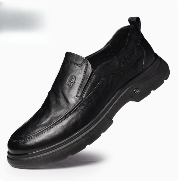 Men's Stylish Leather Casual Flats – Business-Style, Soft-Soled, Non-Slip, and Breathable – Versatile & Comfortable Leather Shoes