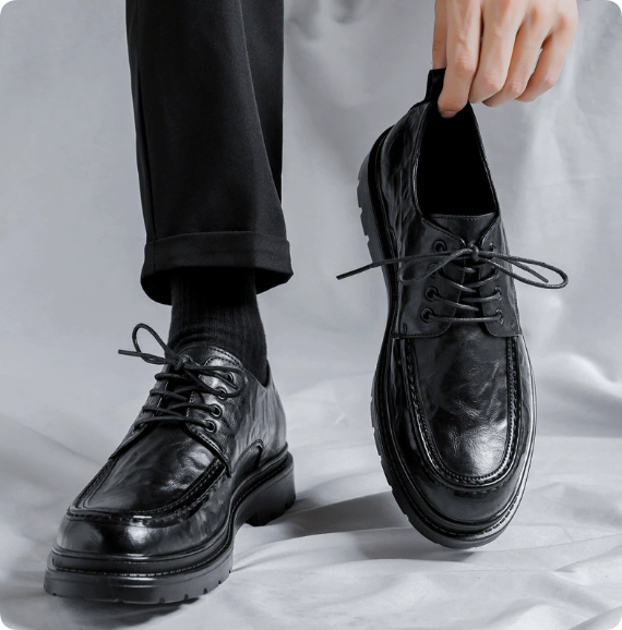 Men's Genuine Leather Casual Loafers — Vintage Slip-on Style, Large Sizes Available, Easy On/Off, Soft-Soled Business Shoes