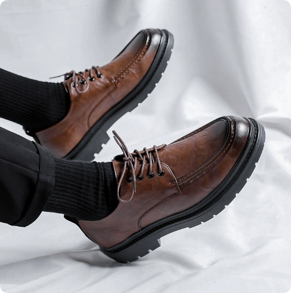 Men's Genuine Leather Casual Loafers — Vintage Slip-on Style, Large Sizes Available, Easy On/Off, Soft-Soled Business Shoes