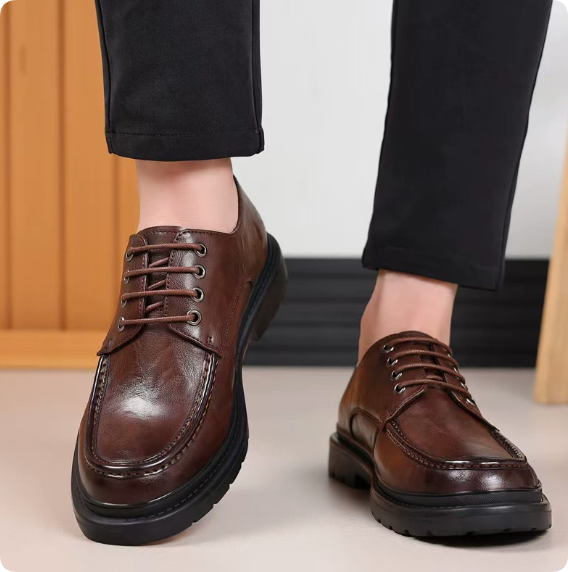 Men's Genuine Leather Casual Loafers — Vintage Slip-on Style, Large Sizes Available, Easy On/Off, Soft-Soled Business Shoes