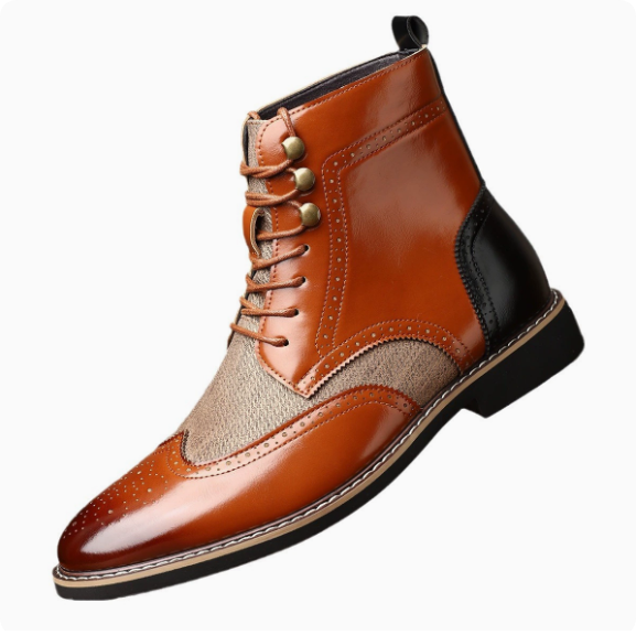 Stylish Genuine Leather Men's Work Boots — Classic, Durable Ankle Boots with a Luxurious Texture — Casual Men's Footwear