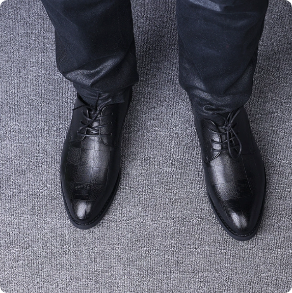 Men's Plus-Size Business Formal Leather Shoes — Pointed-Toe, Low-Top, Versatile Casual Style; Lace-Up Genuine Leather Footwear for Commuting