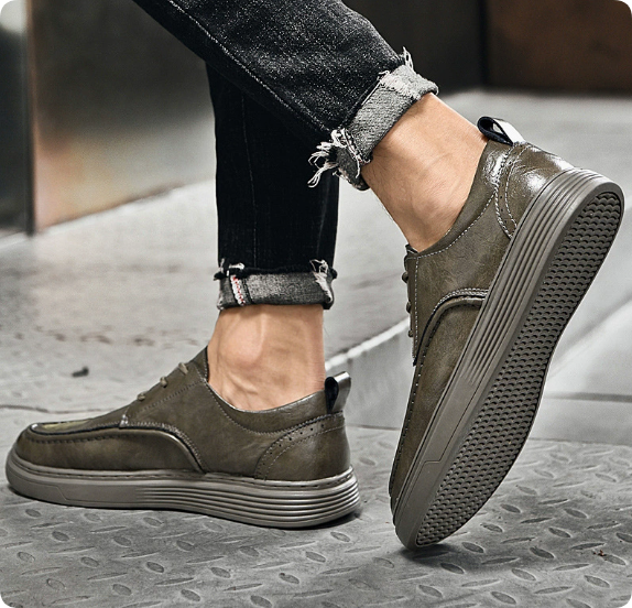 Retro-Style Men's Genuine Leather Dress Shoes — Outdoor Business-Casual, Wear-Resistant, Non-Slip, Lace-Up Commuter Footwear