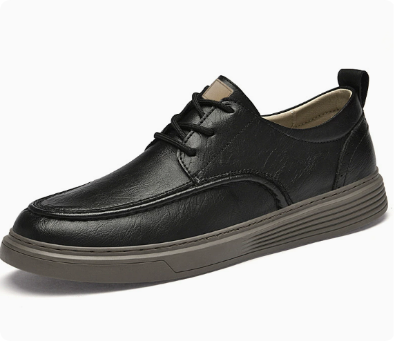 Retro-Style Men's Genuine Leather Dress Shoes — Outdoor Business-Casual, Wear-Resistant, Non-Slip, Lace-Up Commuter Footwear